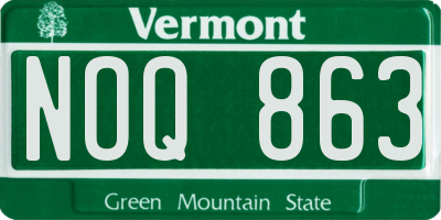 VT license plate NOQ863