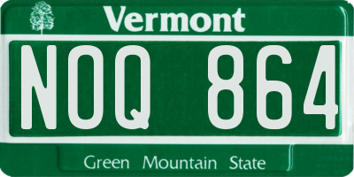 VT license plate NOQ864