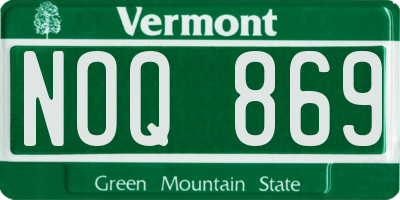 VT license plate NOQ869