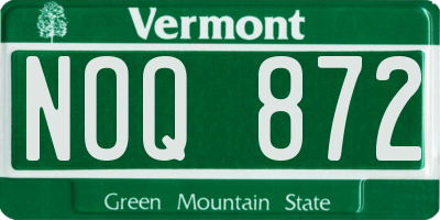 VT license plate NOQ872