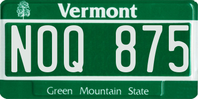 VT license plate NOQ875