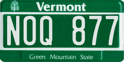 VT license plate NOQ877