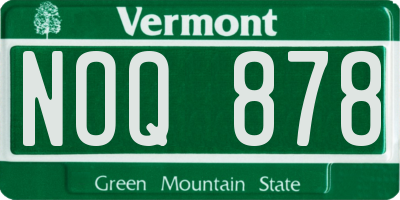 VT license plate NOQ878