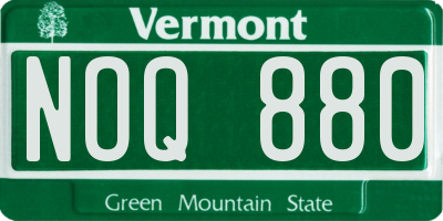 VT license plate NOQ880