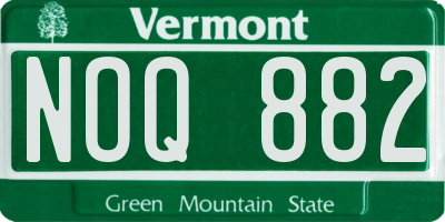 VT license plate NOQ882