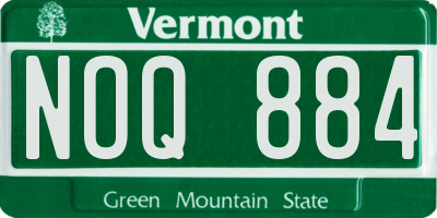 VT license plate NOQ884