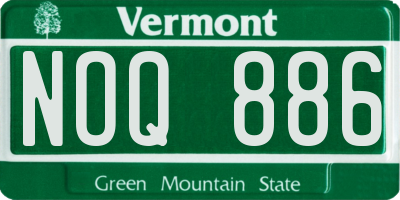 VT license plate NOQ886