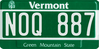 VT license plate NOQ887