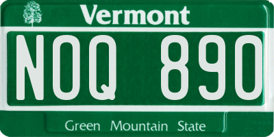 VT license plate NOQ890
