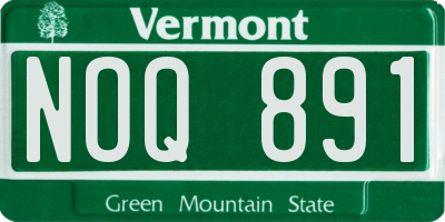 VT license plate NOQ891