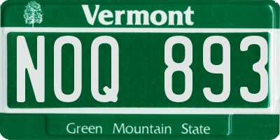 VT license plate NOQ893