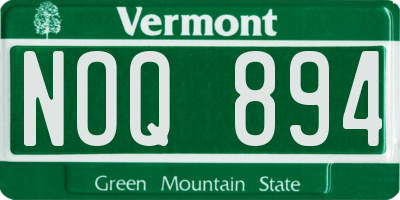 VT license plate NOQ894