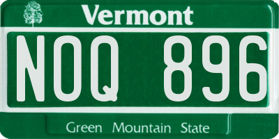 VT license plate NOQ896