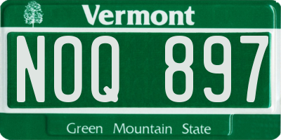 VT license plate NOQ897