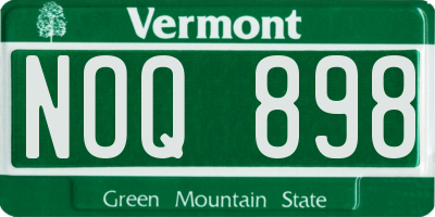 VT license plate NOQ898