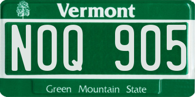 VT license plate NOQ905