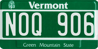 VT license plate NOQ906