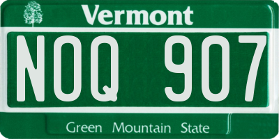 VT license plate NOQ907