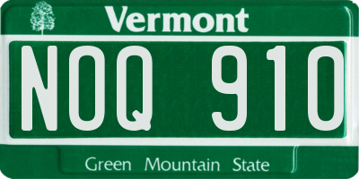 VT license plate NOQ910