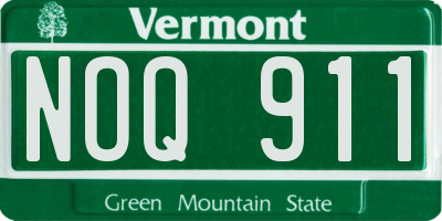 VT license plate NOQ911