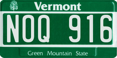 VT license plate NOQ916