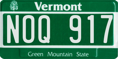 VT license plate NOQ917