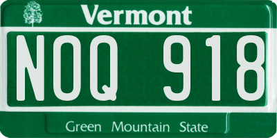 VT license plate NOQ918