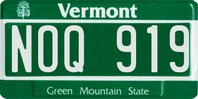 VT license plate NOQ919