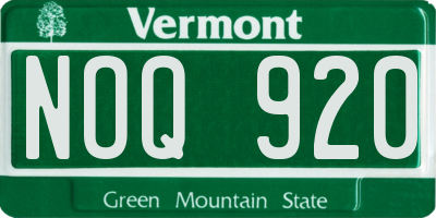 VT license plate NOQ920