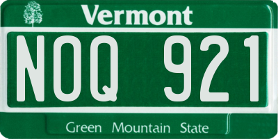 VT license plate NOQ921