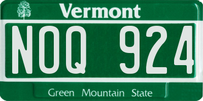 VT license plate NOQ924
