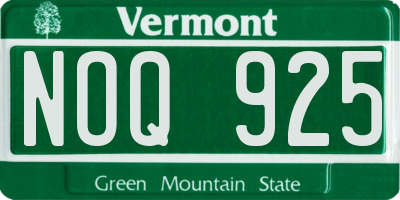 VT license plate NOQ925