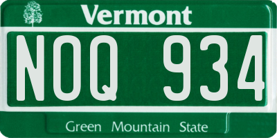 VT license plate NOQ934