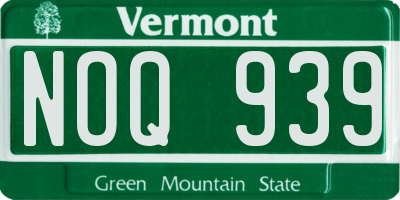 VT license plate NOQ939