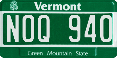 VT license plate NOQ940