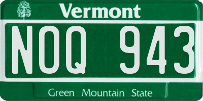 VT license plate NOQ943