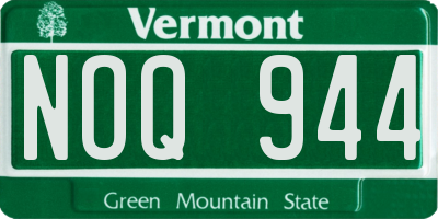 VT license plate NOQ944