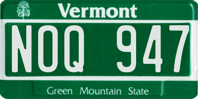 VT license plate NOQ947