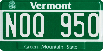 VT license plate NOQ950