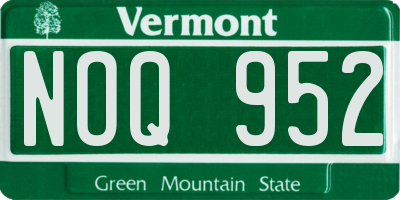 VT license plate NOQ952