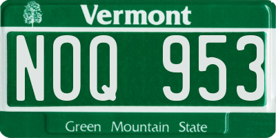 VT license plate NOQ953