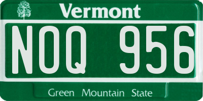 VT license plate NOQ956