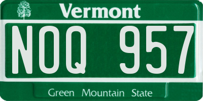 VT license plate NOQ957