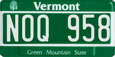 VT license plate NOQ958