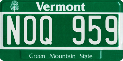 VT license plate NOQ959