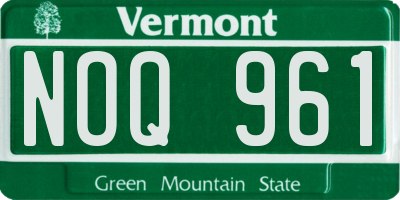 VT license plate NOQ961