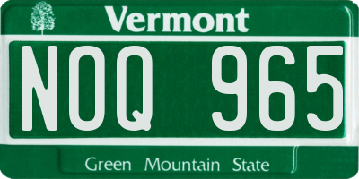 VT license plate NOQ965