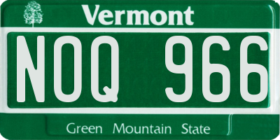 VT license plate NOQ966