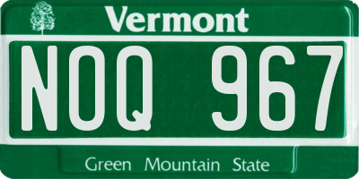 VT license plate NOQ967