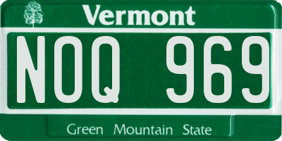 VT license plate NOQ969